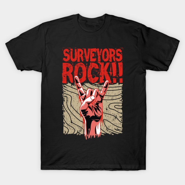 SURVEYORS ROCK!! T-Shirt by AZMTH CLOTHING